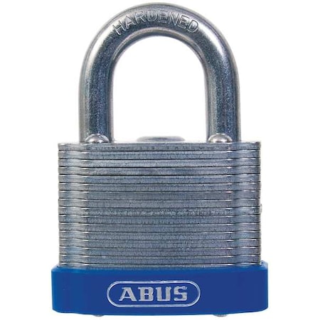 Keyed Padlock, Open, Square Steel Body, Hardened Steel Shackle, 15/16 in W