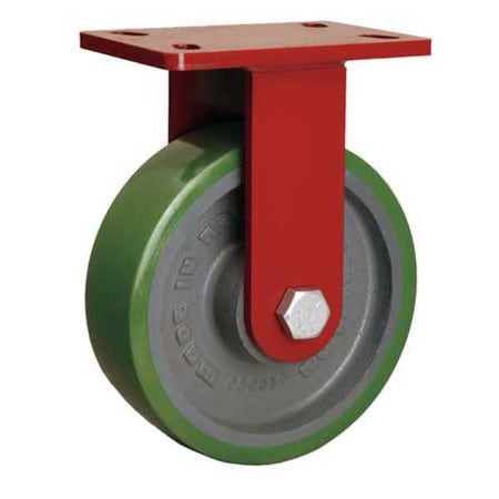 Plte Caster,Rgid,Poly,8 in.,2000 lb.,Grn