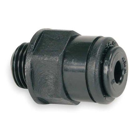 Push-Fit Adapter Fitting, 13/32 in Tube Size, Acetal, Black, 10 PK