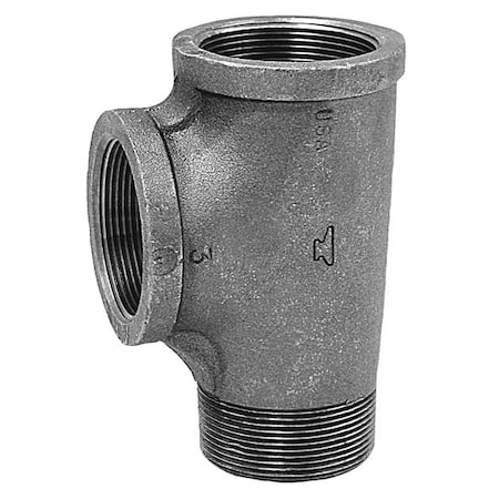 Street Tee Street Tee, 1/2" Pipe, FNPT x MNPT x FNPT, Malleable Iron, Class 150