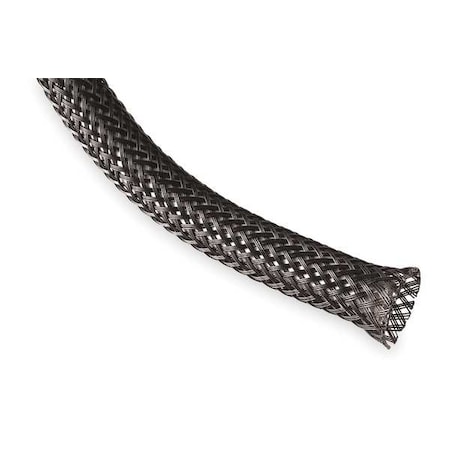 Braided Cable Sleeve, 3 in Inside Dia., 4 in Max Bundle Dia., 10 ft, Polyethylene Terephthalate