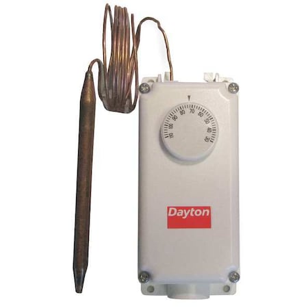 Line Voltage Mechanical Thermostat, Heat or Cool, 0 to 120F, Exposed Dial, 120V/240V/277V AC,1C/1H