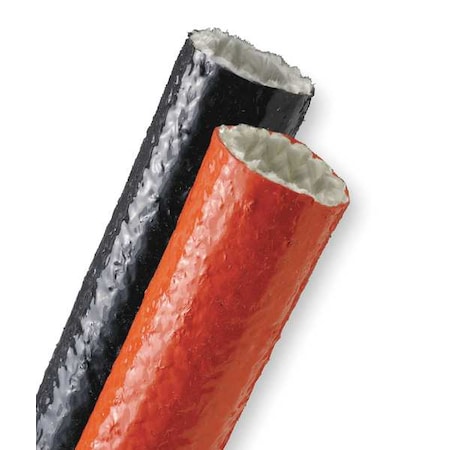 Coated Cable Sleeve, 1-3/4 in Inside Dia., 1-3/4 in Max Bundle Dia., 5 ft, Fiberglass, Red
