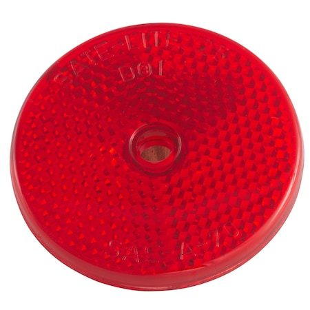 Reflector, Screw-On, Red, Round, Dia 2 In