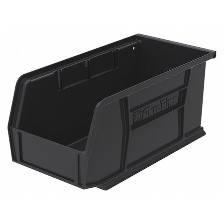 Hang & Stack Storage Bin, Plastic, Black, 5 in H, 5 1/2 in W, 10 7/8 in L