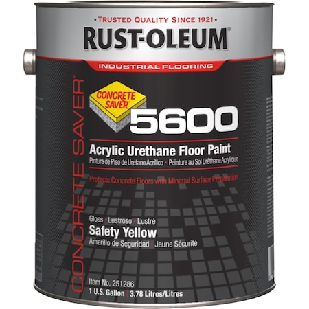 1 gal Floor Paint, Gloss Finish, Safety Yellow, Acrylic Base