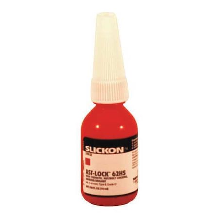 Threadlocker, ANTI-SEIZE TECHNOLOGY 62HS, Red, High, Liquid, 0.34 fl oz, Bottle