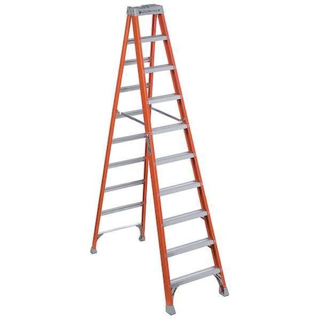 10 ft Fiberglass Stepladder, 300 lb Capacity