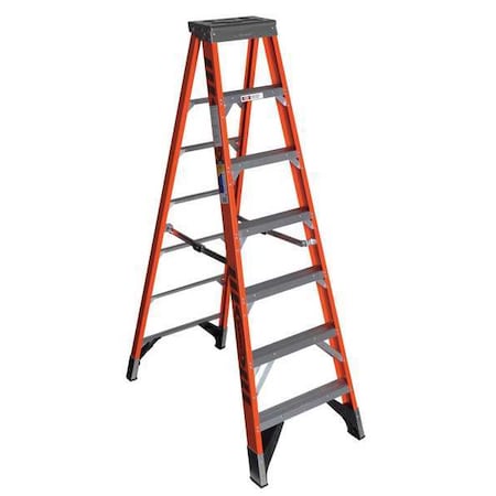 7 ft Fiberglass Stepladder, 375 lb Capacity