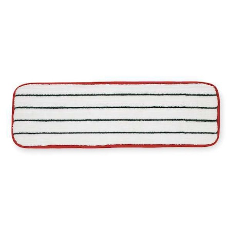 18 in L Flat Mop Pad, Hook-and-Loop Connection, Cut-End, Red, Microfiber, PK10