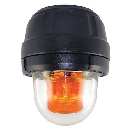 Warning Light, Amber, Strobe Tube, 120V AC, 80 FPM, 8 13/16 in Dia., Ceiling, Pendant, Wall