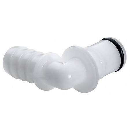 90 Elbow, Acetal, Push Fit 3/8 in, Barbed 3/8 in
