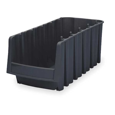 Hang & Stack Storage Bin, Plastic, Black, 7 in H, 6 5/8 in W, 17 in L