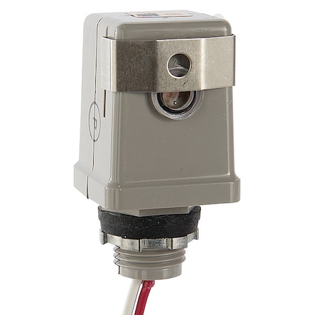 Fluorescent, HID, Incandescent Photocontrol, 1,800 W, Gray, 90 sec Max, 30 sec Min