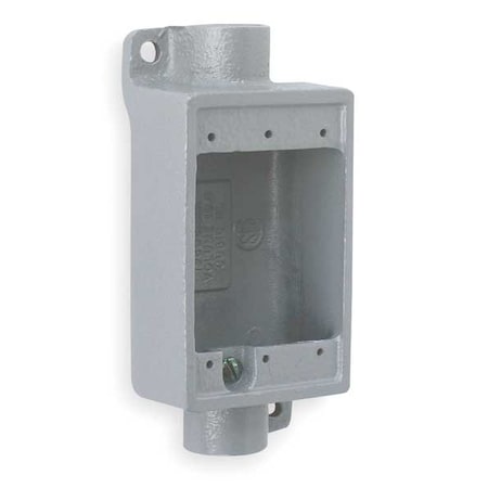 Weatherproof Electrical Box, 18 cu in, FSC Box Type, 1 Gang, Malleable Iron, Rectangular Shape