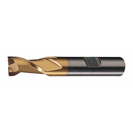 2-Flute HSS Keyway Tolerance Square Single End Mill Cleveland HG-2K-TN TiN 1/4x3/8x1/2x2-7/16
