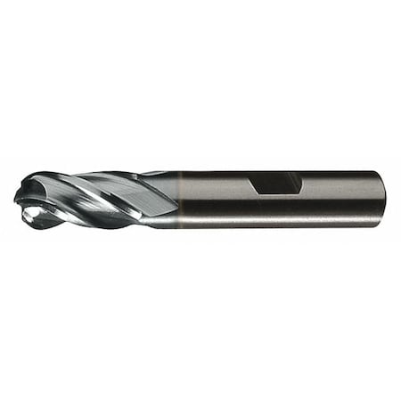 4-Flute Cobalt 8% Ball Nose Single End CenterCut Finisher CTD HGC-4B-TC TiCN 1/4x3/8x1-3/4x3-9/16