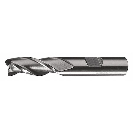 3-Flute HSS Center Cutting Square Single End Mill Cleveland HG-3 Bright 15/32"x1/2"x2"x4"