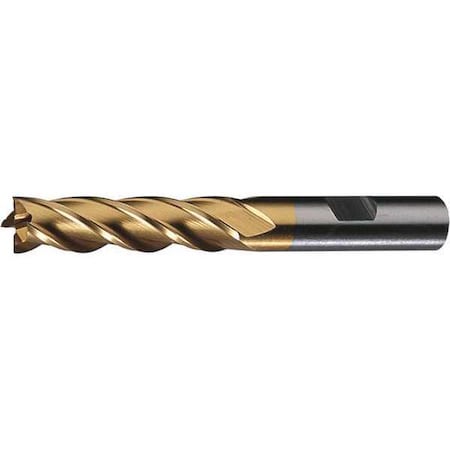 6-Flute HSS Center Cutting Square Single End MIll Cleveland HG-4C TiN 1-1/4x3/4x1-3/8x3-5/8
