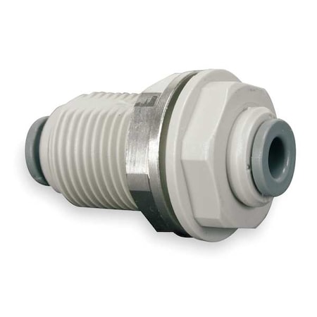 Push-Fit Union Fitting, 3/8 in Tube Size, Acetal, Gray, 10 PK
