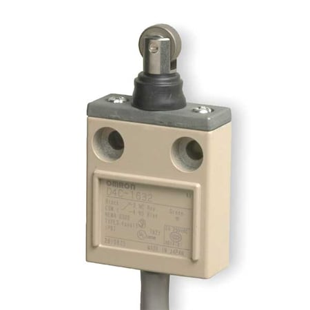Limit Switch, Plunger, Roller, SPDT, 5A at 250V AC, Actuator Location: Top