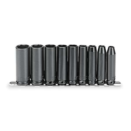 3/8" Drive Deep Impact Socket Set, SAE, 9 pcs