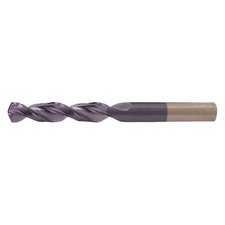 Screw Machine Drill Bit, N Size, 135  Degrees Point Angle, Cobalt, TiAlN Finish, Straight Shank