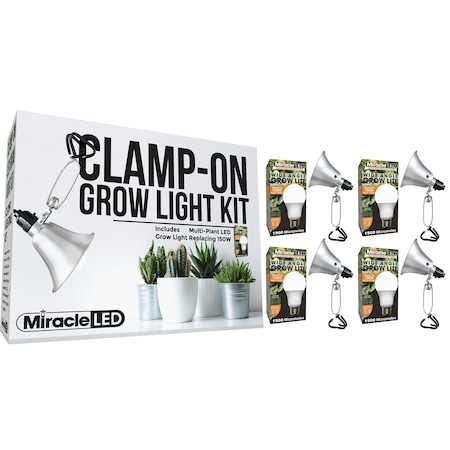 Wide Angle LED Clamp-On Grow Light,PK4