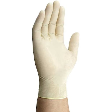 D14, Disposable Gloves, 7 mil Palm, Latex, Powder-Free, M (9), 100 PK, White