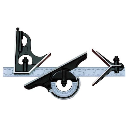 Combination Square Set,12 In,4 Pc