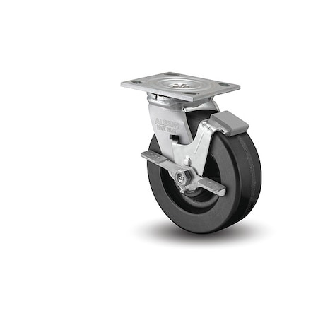 4" X 2" Non-Marking Phenolic Swivel Caster, Face Brake, Loads Up To 800 lb