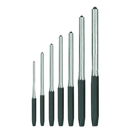 Roll Pin Punch Set,1/16 To 5/16 In,7 Pc