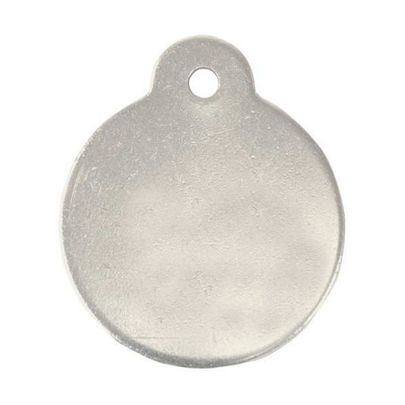 Blank Tag, Stainless Steel, 1 1/4 in H x 1 1/4 in W, 1 1/4 in Dia., Silver, Round, 10 PK