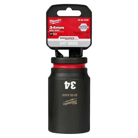 34mm SHOCKWAVE Impact Duty 3/4 in. Drive Deep Well 6 Point Impact Socket