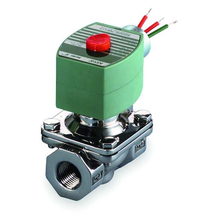 Solenoid Valve, 2-Way, 2-Position, Normally Closed, 1/2 in Pipe Size, 120V AC, High Flow, NBR