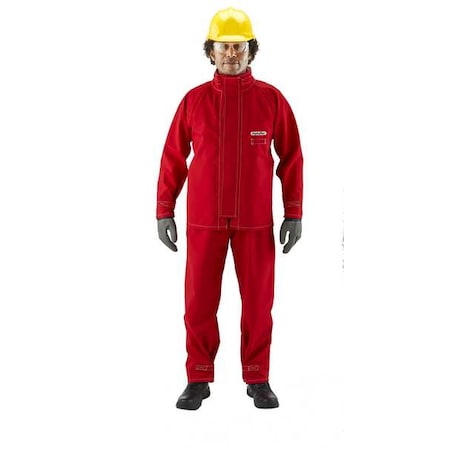 Lab Jacket, Polyester, Zipper, Red, XL