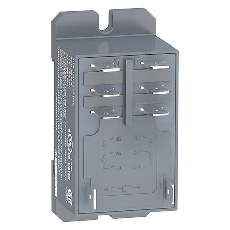 DIN Rail & Top Flange, Enclosed Power Relay, Square, 30 A, 8 Pins, Tab