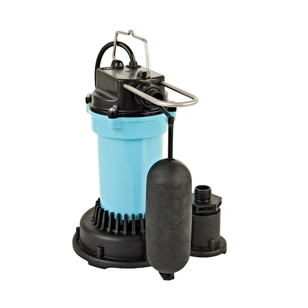 Submersible Sump Pump, 10ft, 10.875 in, 115V AC