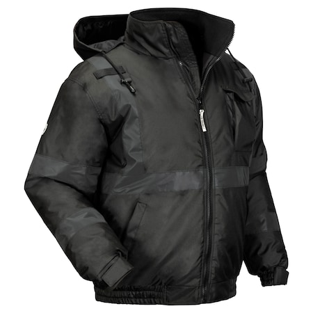 Hi-Vis Bomber Jacket, 300D Oxford Polyester, Lime/Black, 3XL