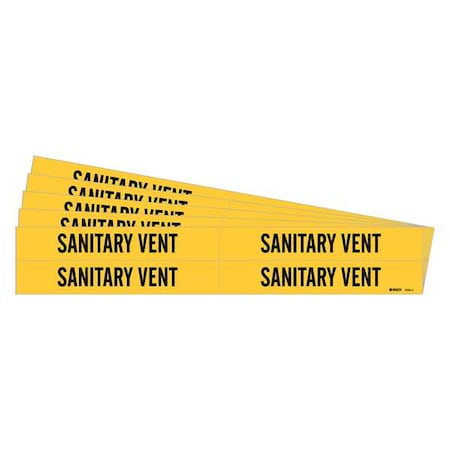 Pipe Marker,Black,Sanitary Vent,PK5, 7252-4-PK