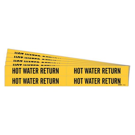 Pipe Marker,HOT Water Return,PK5, 7148-4-PK