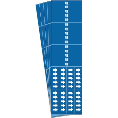 Pipe Marker, Adhesive, White, Air, PK5, 7006-3C-PK