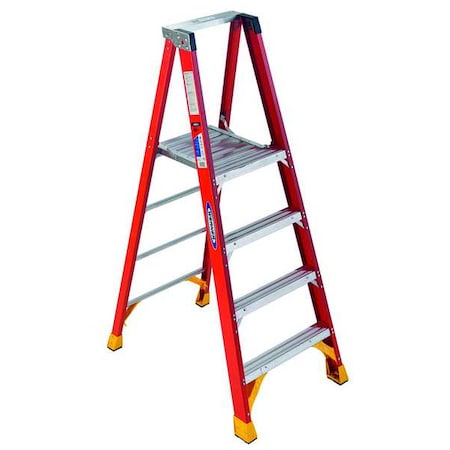 6 ft Fiberglass Platform Stepladder, 300 lb Capacity