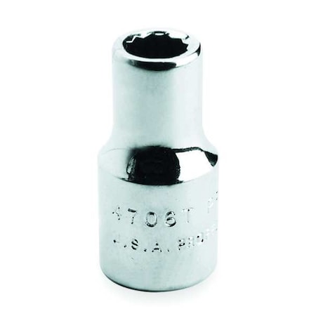 1 in Drive, 1-1/8" SAE Socket, 12 Points,  Steel, Satin, 1 1/8 in