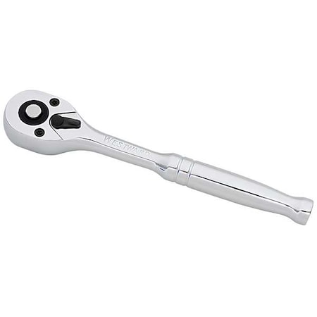 1/4" Drive 36 Geared Teeth Pear Head Style Hand Ratchet, 5-5/8" L, Chrome Finish