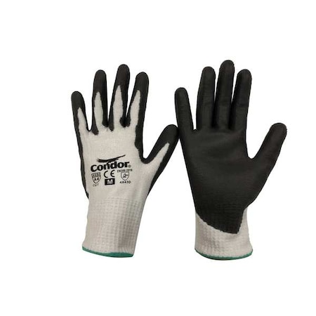 Cut-Resistant Coated Gloves, Cut Level A4 ,Dipped ,Polyurethane ,Smooth ,M 1 PR