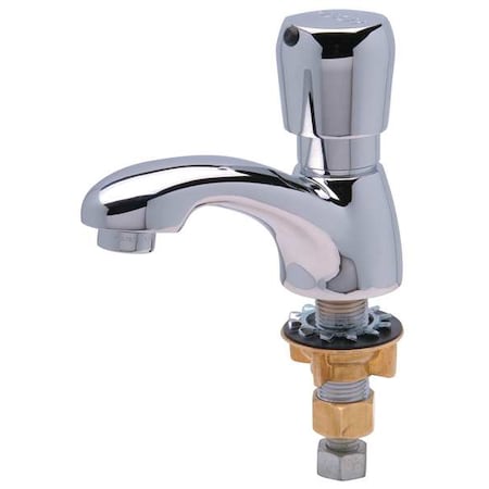 Metering Single Hole Mount, 1 Hole Low Arc Bathroom Faucet, Polished chrome