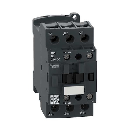 IEC Magnetic Contactor, 1NO, 24V DC, 3 P, Non-Reversing, Screw Clamp
