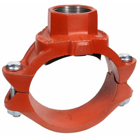 Clamp-T w/ FNPT Branch,6x2",Iron,500 psi