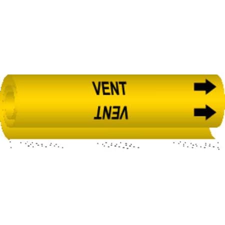 Pipe Marker,Vent,Yel,1-1/2 to 2-3/8 In, 5781-I